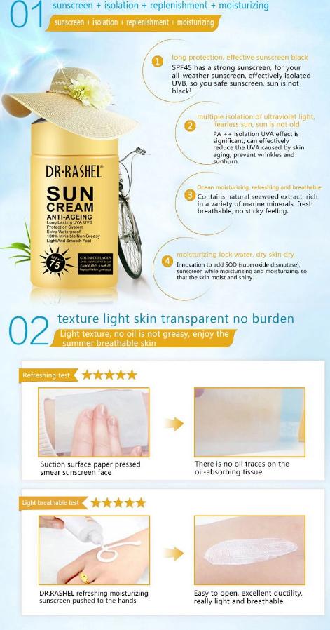 Dr Rashel Anti-Ageing Moisturizer SPF 75 Sun Block Cream