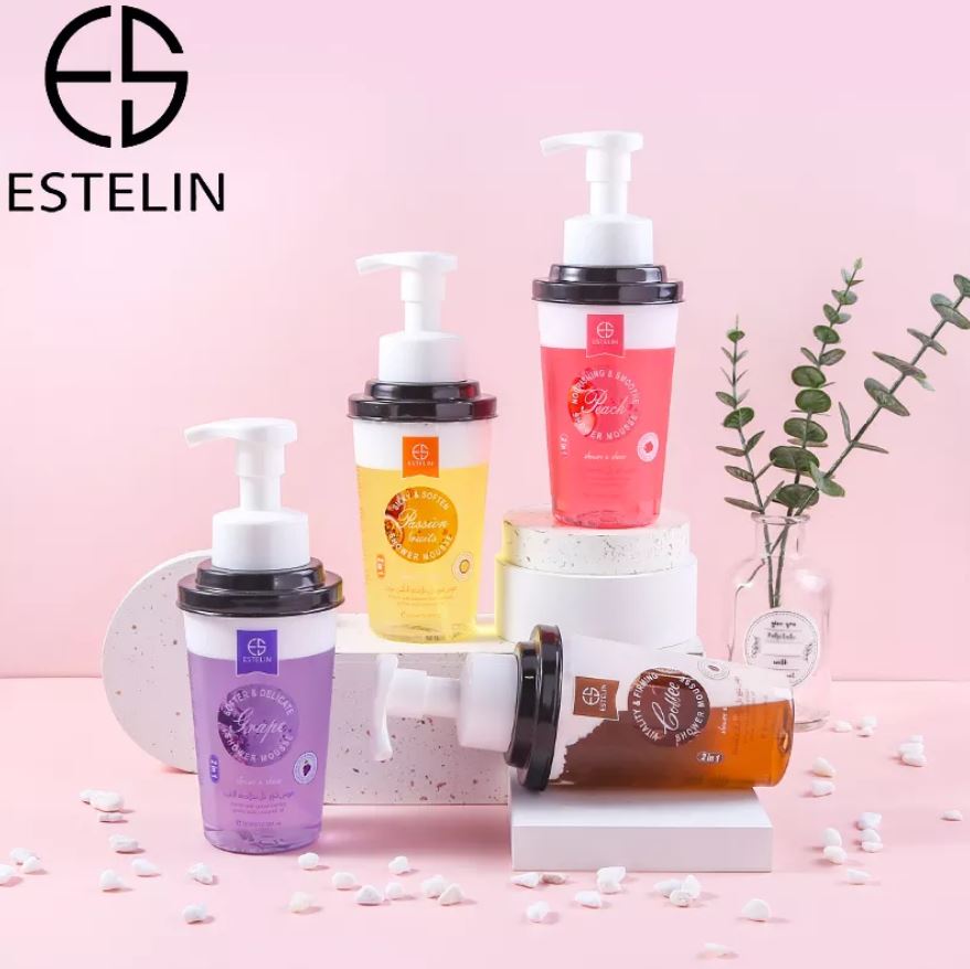 Natural Fruit Extracts ESTELIN Peach Shower and Shave Cleansing Mousse