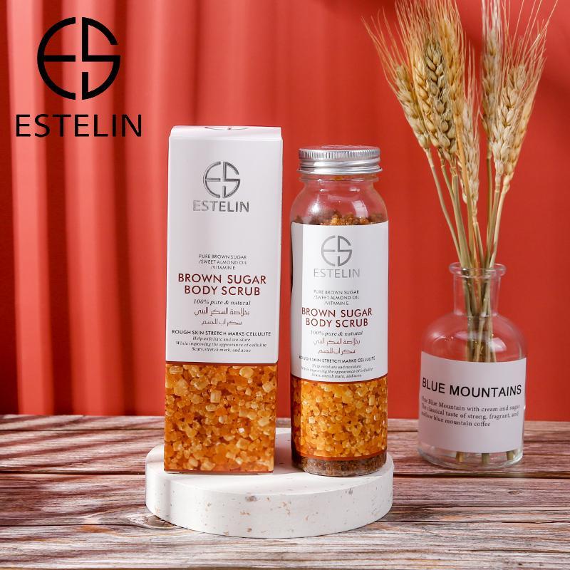 ESTELIN Pure Brown Sugar Sweet Almond Oil and Vitamin E Exfoliating Body Scrub - Brown Sugar
