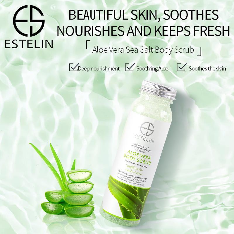 ESTELIN Extract Dead Sea Salt Moisturizing Body Scrub Exfoliating - Aloe Vera