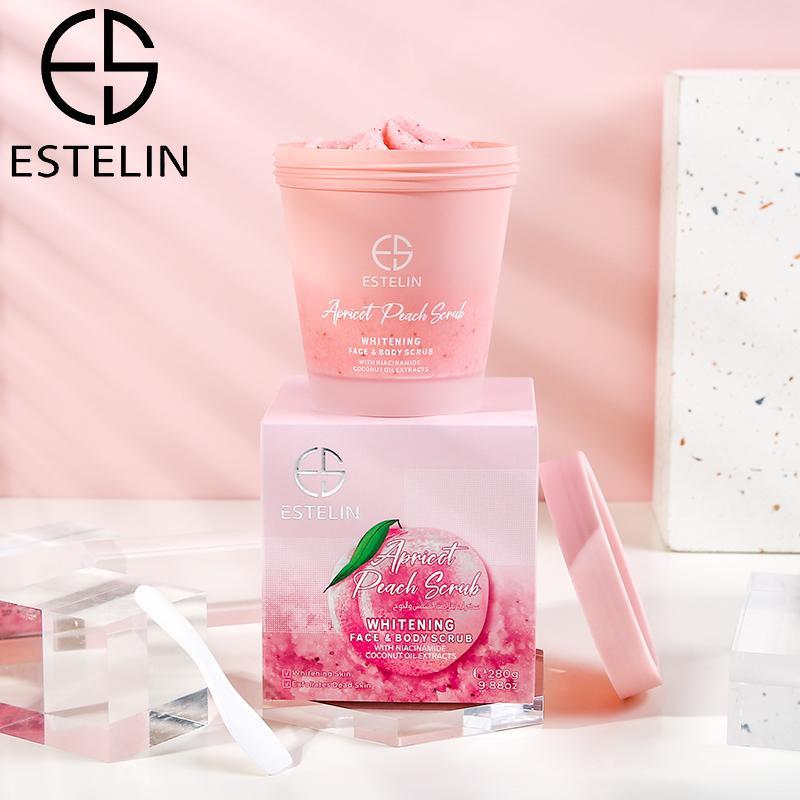 Estelin Apricot Peach Scrub Whitening Face & Body Scrub by Dr.Rashel - 280g