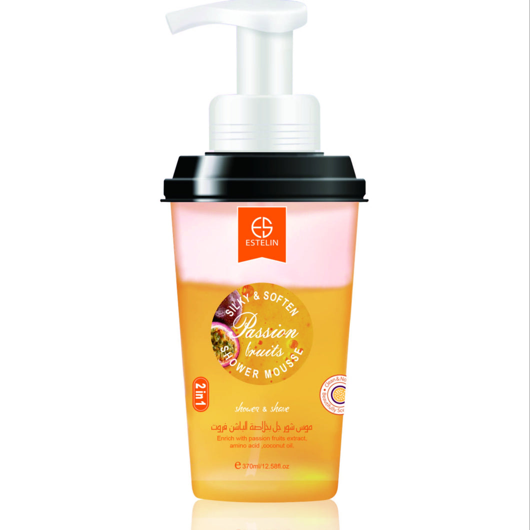 Estelin Passion fruits shower mousse Moisten, relieve skin, clean, cool and refreshing by Dr.Rashel - 370ml