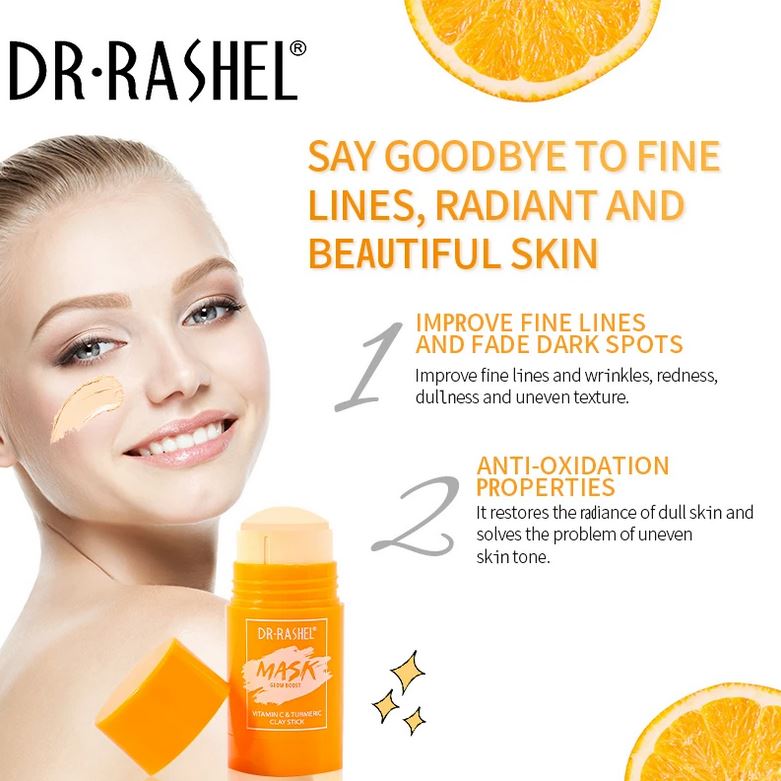 DR RASHEL Glow Boost Vitamin C and Turmeric Clay Mask Stick For Face